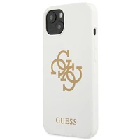 Guess GUHCP13SLS4GGWH iPhone 13 mini 5.4 silikoninis 4G logotipo kietasis dėklas - baltas