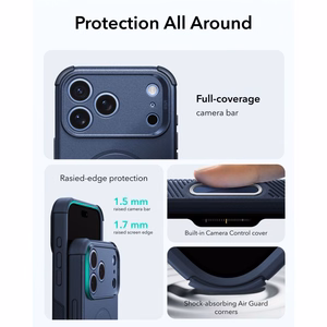ESR Cyber Tough MagSafe dėklas, skirtas iPhone 18 Pro Max / 17 Pro Max, tamsiai mėlynas