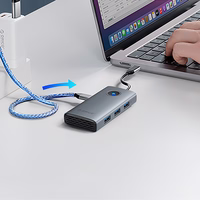 Orico PW11-6P USB-C Hub prijungimo stotelė 3x USB-A 3.0 + 1x USB-C 2.0 + 1x HDMI - pilka