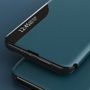 Dėklas telefonui Samsung Galaxy A72 4G mėlynas su stovu, Eco Leather View Case
