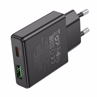 Įkroviklis Hoco Slim N38 (1xUSB-C; 1xUSB 20W) juodas
