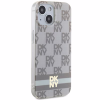 DKNY IML languotas mono raštas ir spausdintos juostelės Magnetinis dėklas iPhone 15 / 14 / 13 - smėlinė