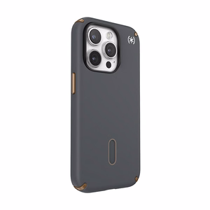 Speck Presidio2 Pro ClickLock MagSafe dėklas, skirtas iPhone 15 Pro, antracito pilkas ir šaltos bronzos spalvos