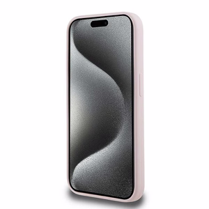 Karl Lagerfeld silikoninis Karl&Choupette magnetinis dėklas telefonui iPhone 15 Pro - rožinis