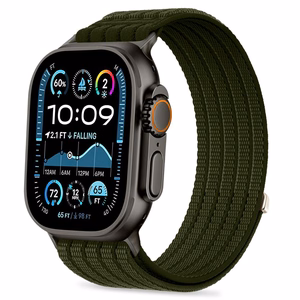 Tech-Protect Nylon Sport nailoninis sportinis dirželis, skirtas Apple Watch 44 / 45 / 46 / 49 mm, tamsiai žalias