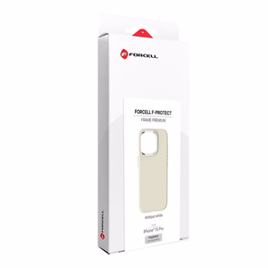 Чехол для iPhone 15 PRO Forcell F-Protect Frame Premium совместим с MagSafe античный белый
