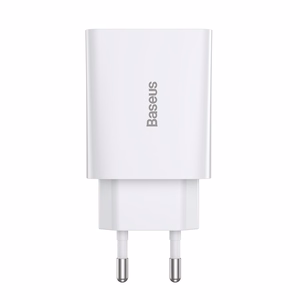 Baseus Speed Mini greitas įkroviklis, USB-C, PD, 3A, 20W (baltas)