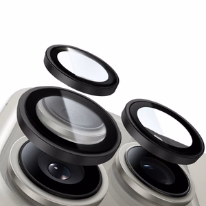 Tel Protect Titanium Lens 99% AR juodi grūdinti apsauginiai stiklai Apple iPhone 18 Pro / 18 Pro Max kameros lęšiams (3 vnt.)