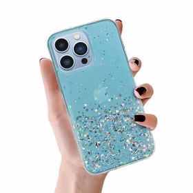 Dėklas telefonui Briliantinis skaidrus Iphone 13 Pro - mėlynas