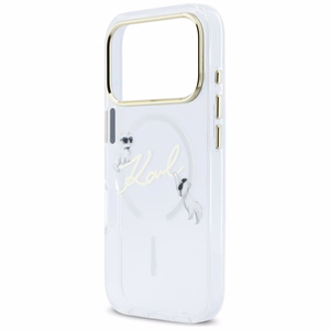 Karl Lagerfeld IML Choupettes Karl Script Logo MagSafe Dėklas for iPhone 17 Pro Max - Clear