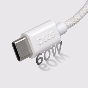 SBS TECABLETISSUETCCG USB-C - USB-C 1,5 m 60W pintas kabelis - pilkas