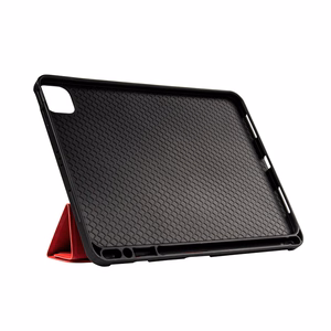 Crong FlexFolio atverčiamas dėklas, skirtas iPad Air 11" (2026–2024) / iPad Air 10.9" (5-osios / 4-osios kartos) / iPad Pro 11" (2022–2021), su Apple Pencil laikikliu, raudonas