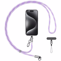 Telefono dirželis su įkrovimo laidu Usams SJ746 30W USB-C į Lightning 1.2m violetinis