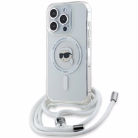 Karl Lagerfeld Crossbody IML Karl Head Magnetinis dėklas telefonui iPhone 15 Pro – permatomas