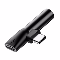 Baseus garso adapteris USB-C į Mini Jack 3.5mm + USB-C (juodas)