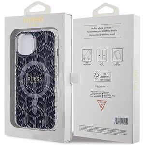 Guess IML GCube Magnetinis dėklas iPhone 15 Plus / 14 Plus - juodas
