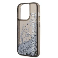 Karl Lagerfeld Liquid Glitter Elong dėklas telefonui iPhone 14 Pro Max - juodas