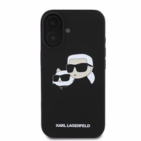 Karl Lagerfeld silikoninis Nauble Heads Print magnetinis dėklas telefonui iPhone 16 - juodas