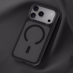 "Benks" magnetinis dėklas su metaliniu rėmeliu (A069), skirtas "Iphone 17 Pro grey" (fotoaparato valdymo mygtukas)