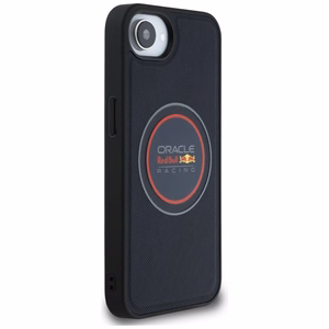 Dėklas telefonui RED BULL tinkleliuotas logotipas ir raudonas žiedas Magnētinis MagSafe Iphone 16e tamsiai mėlynas