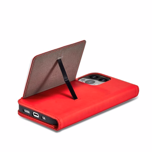 Magnetinė kortelių dėklas Samsung Galaxy S23+ atverčiamas dangtelis piniginė stovas raudonas