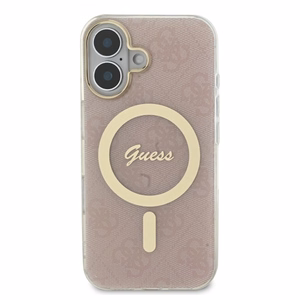 Guess IML 4G Magnetinis dėklas iPhone 16 Plus - rožinis