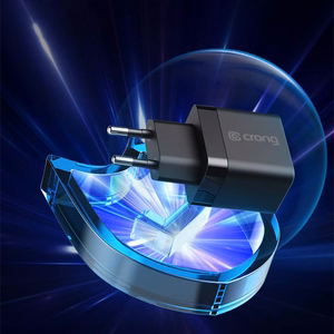 Crong Ultra Compact GaN sieninis įkroviklis, 2 × USB-C, 35 W, PD 3.0, PPS, baltas