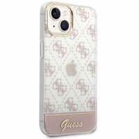 Guess GUHCP14MHG4MHP iPhone 14 Plus/ 15 Plus 6.7" rožinis/rožinis dėklas 4G Pattern Script