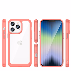 Outer Space dėklas iPhone 14 Pro Max kietas dangtelis su geliniu rėmeliu raudona