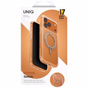 Uniq Swivix pasukamas 360° stovo dėklas telefonui iPhone 17 Pro Max - auksinis