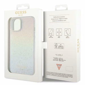 Guess IML Faceted Mirror Disco Iridescent dėklas telefonui iPhone 12/12 Pro - įvairiaspalvis