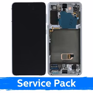 ЖК-дисплей, совместимый с Samsung G991 S21, с рамкой / цвет «Phantom White» / (Service Pack) + В КОМПЛЕКТЕ АККУМУЛЯТОР