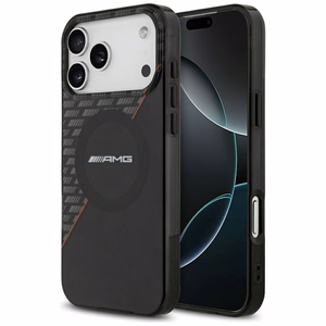 Mercedes AMG IML Double Layer Rhombs dėklas, skirtas iPhone 18 Pro Max / 17 Pro Max, suderinamas su MagSafe – juodas ir raudonas