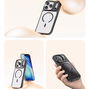 Rock Guard Objektyvo Apsauga Serijos Magnetinis Dėklas Iphone 17 Air permatomas-juodas