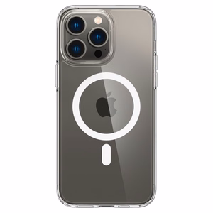 Spigen Ultra Hybrid Magnetinis dėklas su MagSafe iPhone 14 Pro - skaidrus/baltas