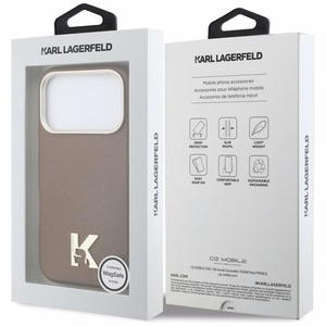 Karl Lagerfeld Karl Head Logo MagSafe Dėklas for iPhone 17 Pro Max - rudas