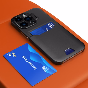 Odinis dėklas su stovu iPhone 14, kortelių piniginės tipo, juodas