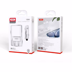 XO sieninis įkroviklis CE02D QC 3.0 18W 1x USB, baltas + USB-C laidas