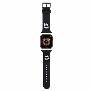 Karl Lagerfeld 3D Rubber Karl ir Choupette Heads dirželis juodas skirtas Apple Watch 38/40/41mm