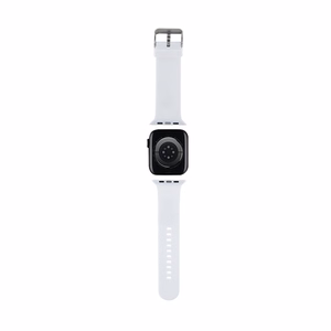 Karl Lagerfeld 3D Rubber Karl ir Choupette Heads dirželis baltas skirtas Apple Watch 42/44/45/49mm