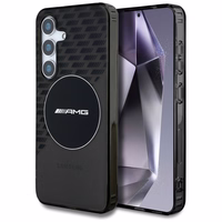 AMG Magnetinis permatomas rombų dėklas telefonui Samsung Galaxy S25 - juodas