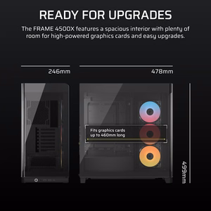 Corsair 4500X RS-R ARGB grūdintas stiklas vidutinio bokštelio korpusas, juodas