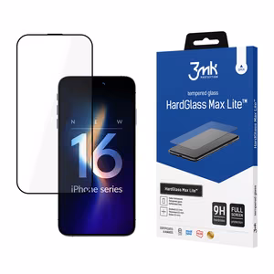 3mk HardGlass Max Lite Grūdintas stiklas su juodu rėmeliu iPhone 16 Pro Max