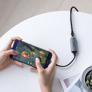 Ugreen išorinis tinklo adapteris RJ45 - USB Type C (1000 Mbps / 1 Gbps) Gigabit Ethernet pilkas (CM199)