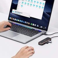 USAMS Adapter HUB 2xUSB + USB-C + HDMI + Micro SD+SD juodas SJ575HUB01 (US-SJ575)