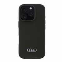 Audi Silikoninis dėklas telefonui iPhone 16 Pro 6.3" juodas/juodas kietas dėklas AU-LSRIP16P-Q3/D1-BK