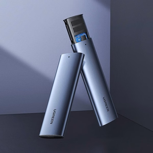 Ugreen M.2 SSD dėklas USB 3.2 Gen 2 (SuperSpeed USB 10 Gbps) + USB Type-C laidas 0,5m pilkas (CM400 10902)