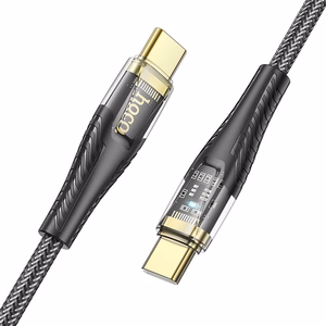 Kabelis USB-C į USB-C Hoco 3A 60W 1,2 m U121 juodas