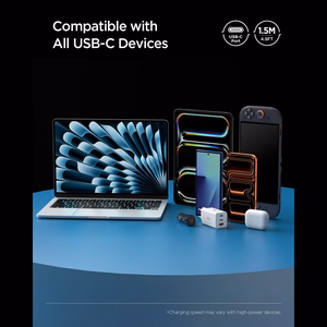 "Spigen Essential EB10015CC USB-C / USB-C 100W 150 cm kabelis - Baltas