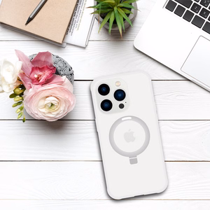 Tel Protect Magical magnetinis MagSafe dėklas su stovu Iphone 15 Plus, sidabrinis